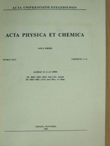 Acta Physica et Chemica Tomus XXXI. Fasciculi 1-2. [antikvár]