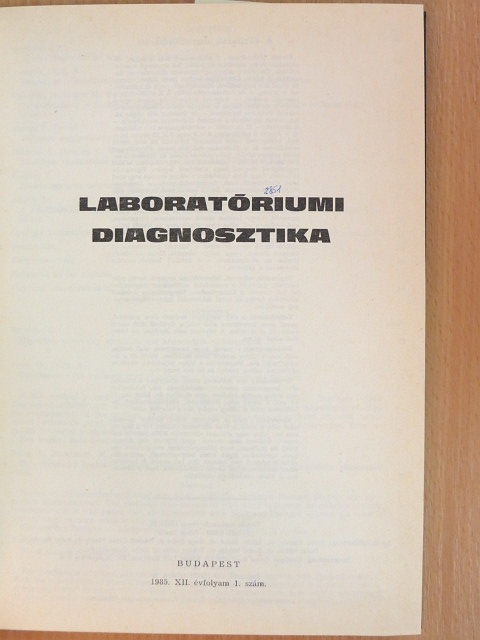 Laboratóriumi diagnosztika 1985-1986. január-december [antikvár]