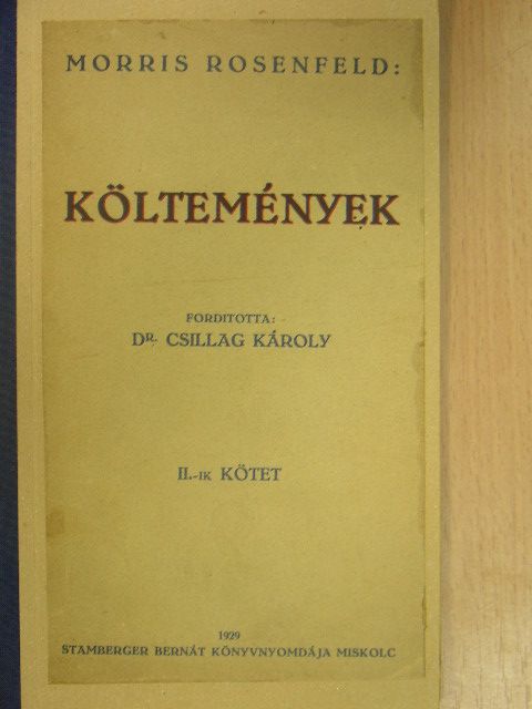 Morris Rosenfeld - Költemények II. [antikvár]