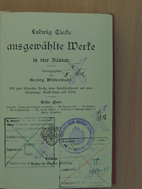 Ludwig Tieck - Ludwig Tiecks ausgewählte Werke in vier Bänden 1-2. (gótbetűs) (töredék) [antikvár]