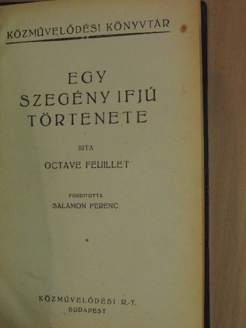 Octave Feuillet - Egy szegény ifjú története [antikvár]