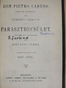 Giovanni Verga - Don Pietro Caruso/Parasztbecsület/A farkas [antikvár]
