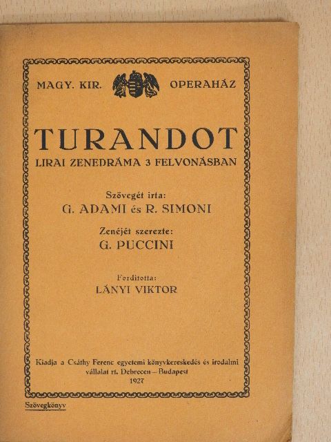 G. Adami - Turandot [antikvár]