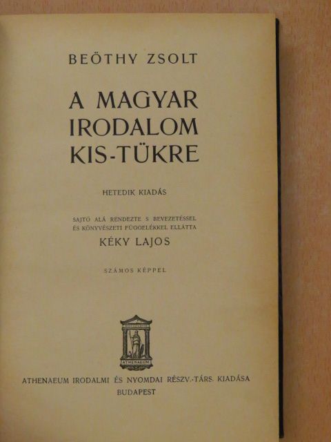 Beöthy Zsolt - A magyar irodalom kis-tükre  [antikvár]
