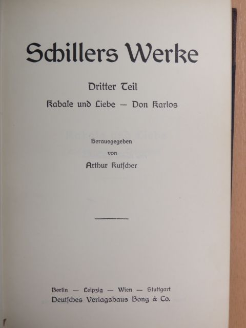 Friedrich Schiller - Schillers Werke 3-5. (gótbetűs) [antikvár]