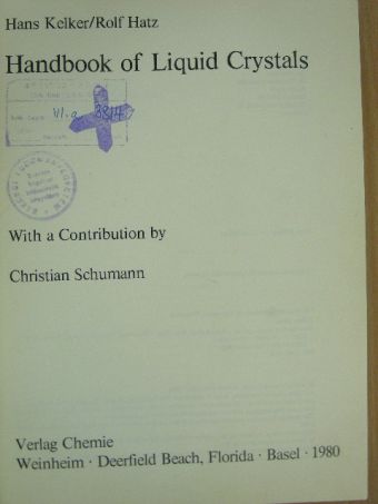 Hans Kelker - Handbook of Liquid Crystals [antikvár]