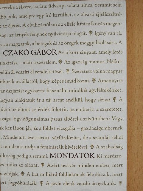 Czakó Gábor - Mondatok (dedikált példány) [antikvár]