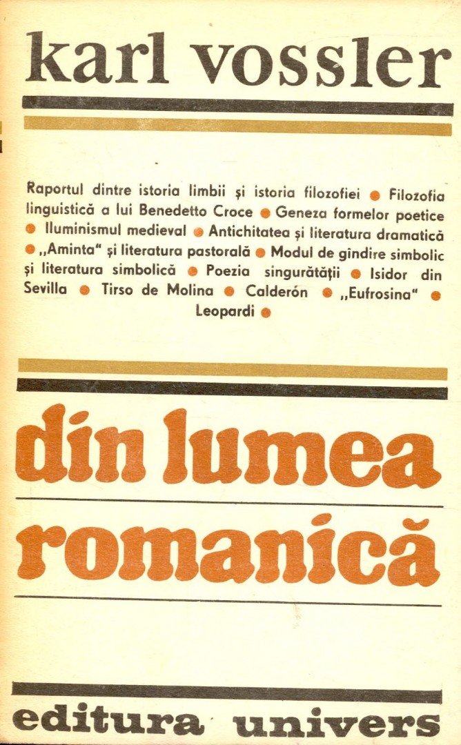 VOSSLER, KARL - Din lumea romanică [antikvár]