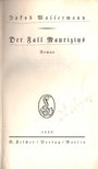 Wassermann Jakob - Der Fall Maurizius [antikvár]