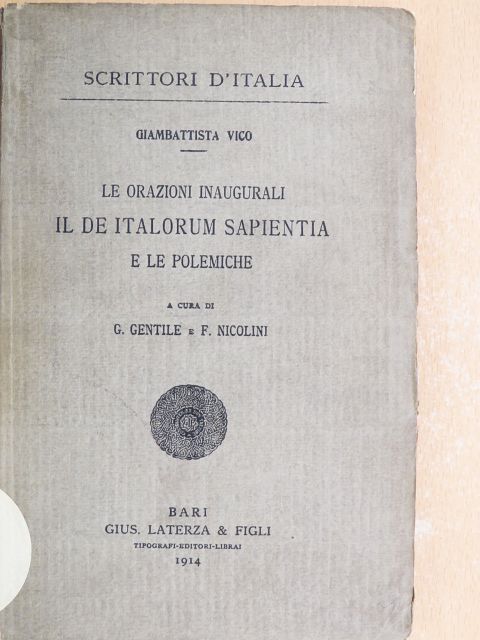 Giambattista Vico - Le orazioni inaugurali [antikvár]