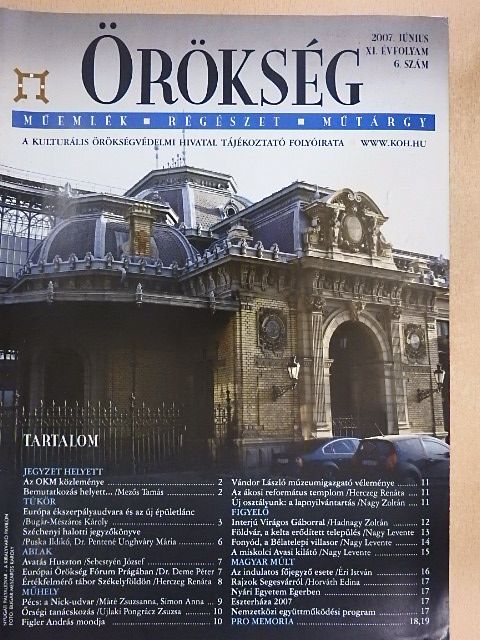 Bugár Mészáros Károly - Örökség 2007. június [antikvár]