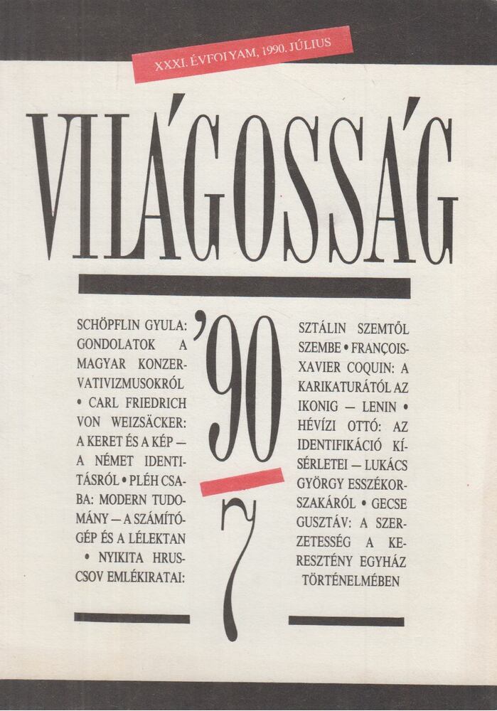 Papp Gábor (főszerk.) - Világosság 1990/7. július [antikvár]