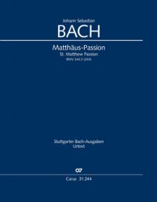 J. S. Bach - MATTHÄUS-PASSION BWV 244. STUTTGARTER BACH-AUSGABEN, KLAVIERAUSZUG