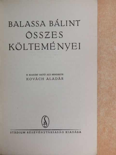 Balassa Bálint - Balassa Bálint összes költeményei [antikvár]