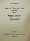 Heinrich Schütz - Heute ist Christus der Herr geboren [antikvár]