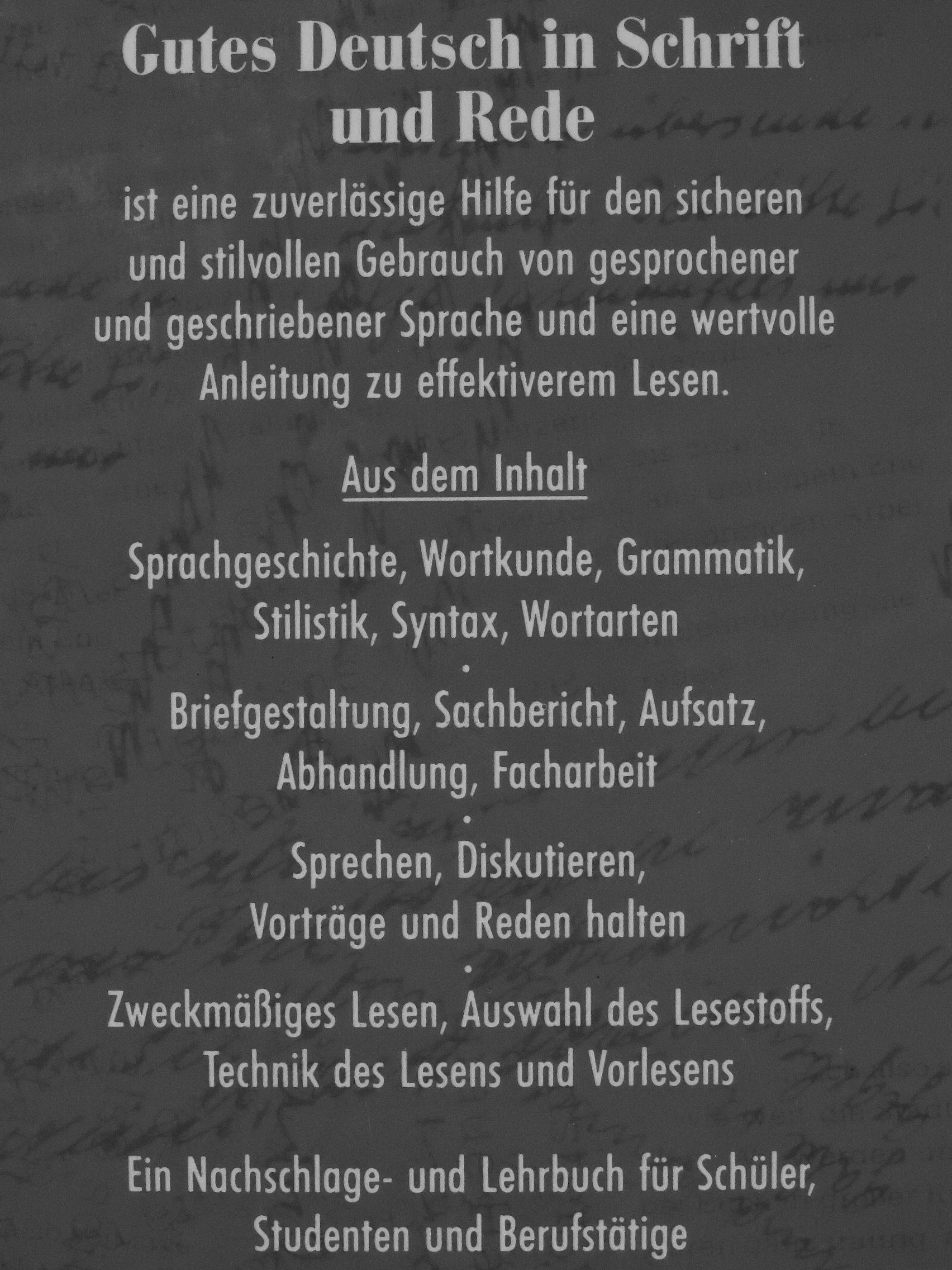 Lutz Mackensen - Gutes Deutsch in Schrift und Rede [antikvár]
