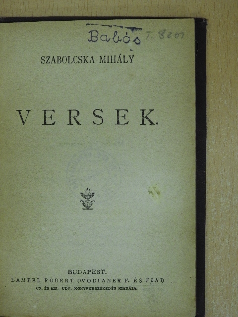 Szabolcska Mihály - Versek [antikvár]