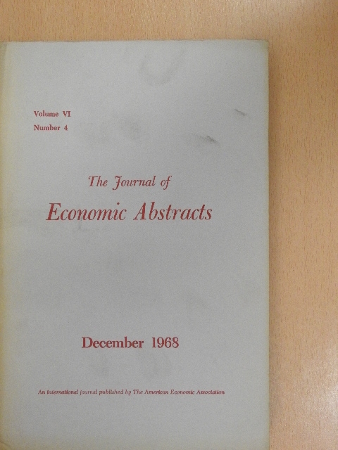 The Journal of Economic Abstracts December 1968 [antikvár]