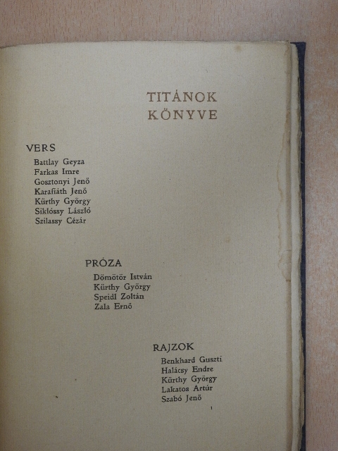 Battlay Geyza - Titánok könyve [antikvár]