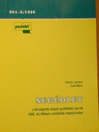 Segédlet a költségvetés alapján gazdálkodó szervek 1996. évi főkönyvi számláinak megnyitásához [antikvár]