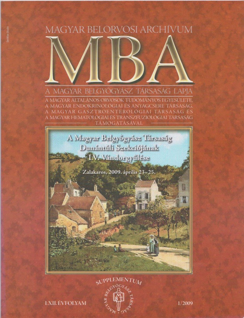 Dr. Szathmári Miklós - Magyar Belorvosi Archívum 2009/1 (SUPPLEMENTUM) [antikvár]