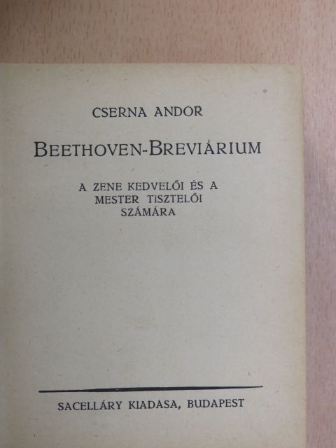 Cserna Andor - Beethoven-breviárium [antikvár]