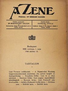 A Zene 1940. október 15. [antikvár]