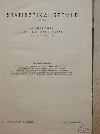 Rabár Ferenc - Statisztikai Szemle 1973. (fél évfolyam) [antikvár]