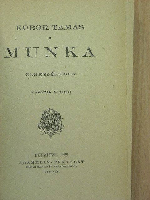 Kóbor Tamás - Munka [antikvár]