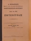 Dr. Frank Antal - A Budapesti Magy. Kir. Állami Népiskolai Tanítóképző-Intézet 1933-34. évi értesítője [antikvár]