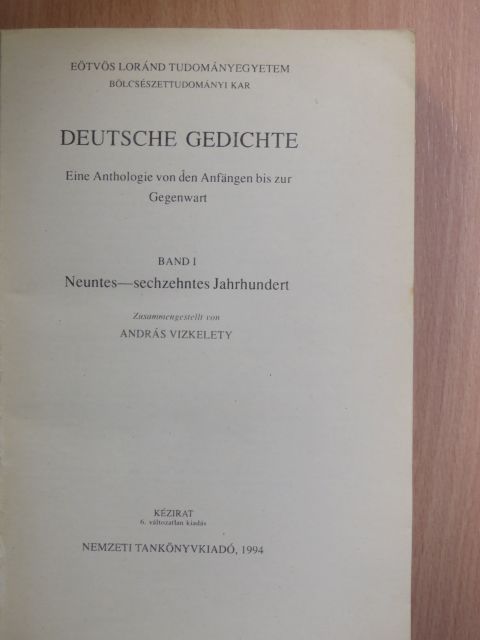 Friedrich von Hausen - Deutsche Gedichte I. [antikvár]