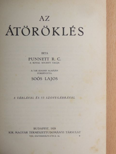 R. C. Punnett - Az átöröklés [antikvár]