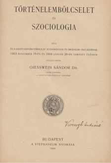 Giesswein Sándor - Történelembölcselet és szociologia [antikvár]