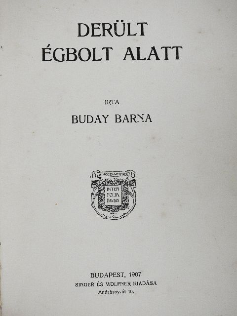 Buday Barna - Derült égbolt alatt [antikvár]