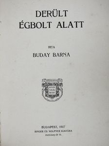 Buday Barna - Derült égbolt alatt [antikvár]