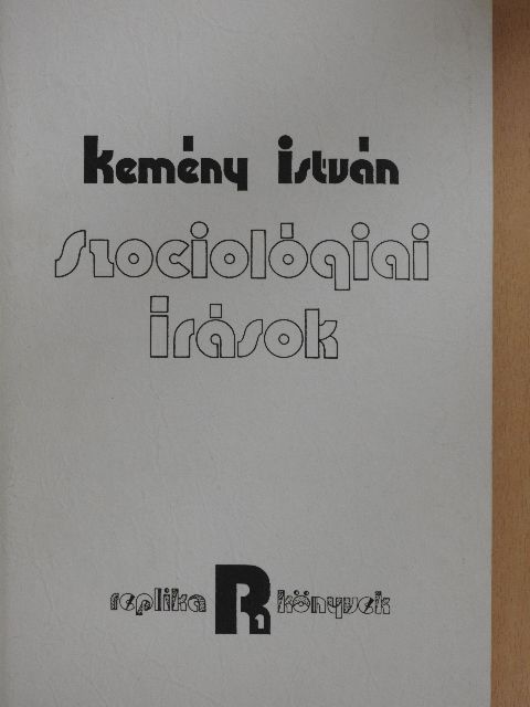 Kemény István - Szociológiai írások [antikvár]