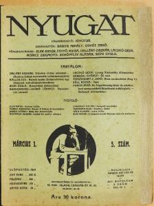 Elek Artúr - Nyugat 1921. március 1. [antikvár]