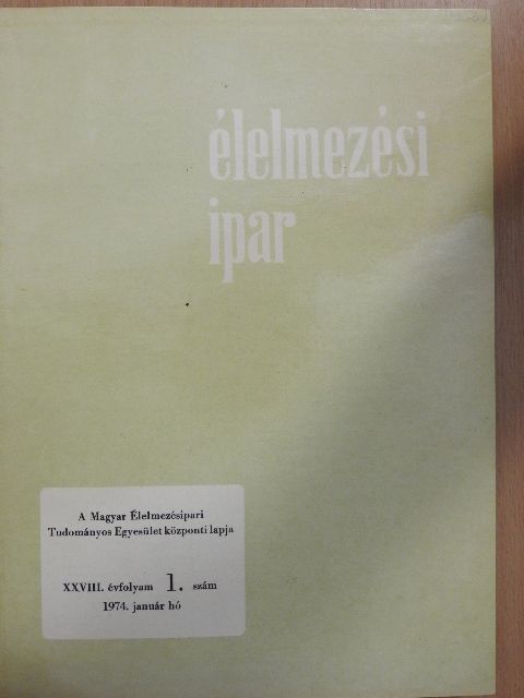 Babos Zoltán - Élelmezési ipar 1974. január-december [antikvár]
