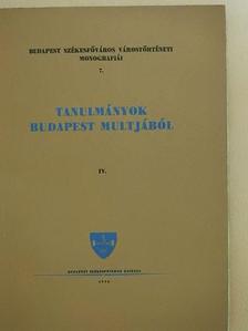 Belitzky János - Tanulmányok Budapest multjából IV. [antikvár]