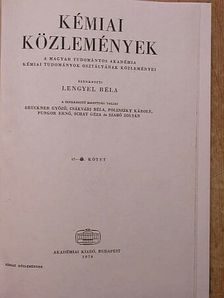 Földiák G. - A Magyar Tudományos Akadémia Kémiai Tudományok Osztályának közleményei [antikvár]