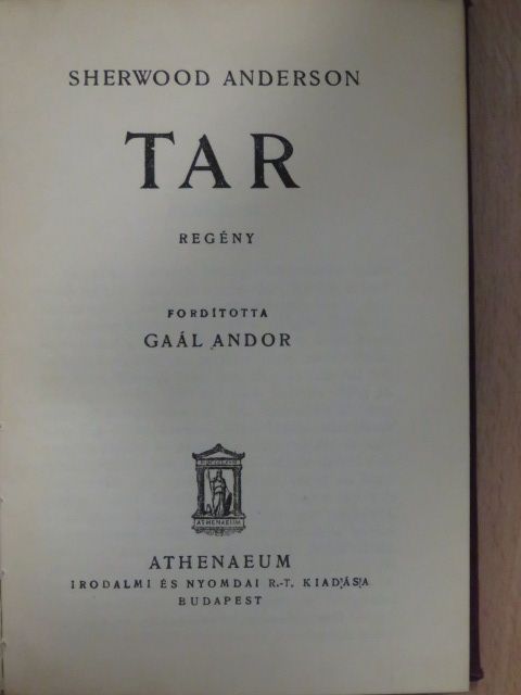 Sherwood Anderson - Tar [antikvár]
