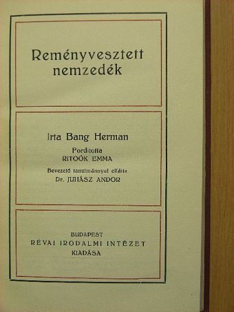 Herman Bang - Reményvesztett nemzedék [antikvár]