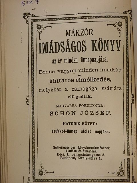 Mákzór imádságos könyv az év minden ünnepnapjára VI. [antikvár]