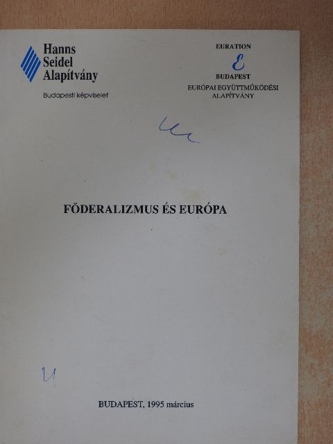 Föderalizmus és Európa [antikvár]