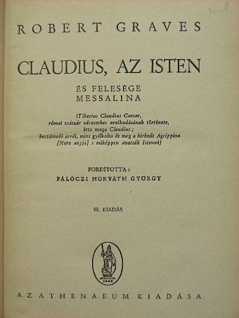 Robert Graves - Claudius, az Isten [antikvár]