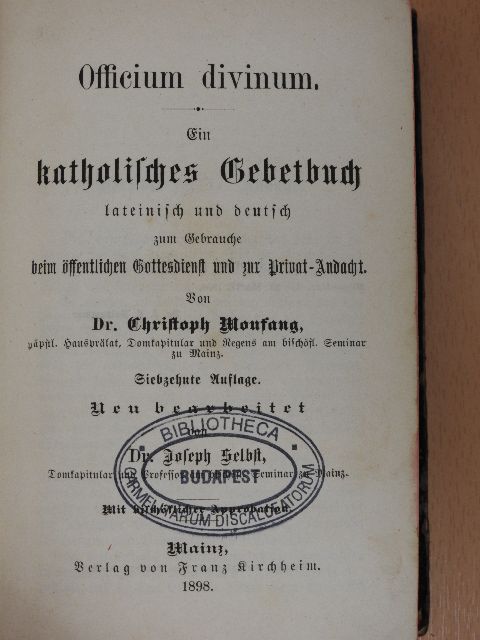 Dr. Christoph Kloufang - Officium divinum (gótbetűs) [antikvár]