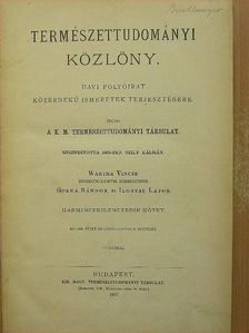 Természettudományi Közlöny 1907. január-december/Pótfüzetek a Természettudományi Közlönyhöz 1907. (nem teljes évfolyam) [antikvár]