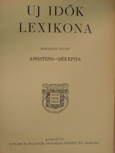 Uj idők lexikona 3-4. (töredék) [antikvár]