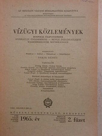 Bukovszky György - Vízügyi Közlemények 1965/2. [antikvár]
