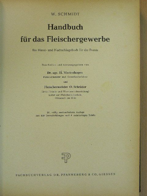 Dr. H. Marienhagen - Handbuch für das Fleischergewerbe [antikvár]